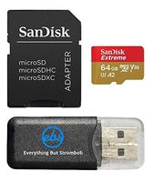 SanDisk Extreme V30 A2 64GB MicroSD Memory Card 4K SDXC Works with DJI Mavic Mini Drone Flycam Plus (1) Everything But Stromboli Micro Card Reader