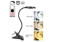 TIMMRAIN Black Led Reading Light Fill in Light USB Desk Lamp Under Cabinet Lighting for Work Table/Bedroom/Piano/Laptop/Keyboard Dimmable Warm/Cool White Natural Light in One Lamp