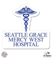 GT Graphics Grey's Anatomy Seattle Grace Mercy West Hospital - 8" Vinyl Sticker - for Car Laptop I-Pad - Waterproof Decal