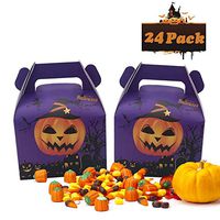 24pcs Halloween Favor Candy Boxes Pumpkin Treat Bags for Halloween Party Decorations Kids Birthday Party Supplies