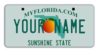 BleuReign Personalize Your Own Florida State Bicycle Bike Stroller Children's Toy Car 3"x6" License Plate Tag