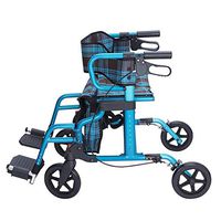 ZXGFA Elderly 4 Wheels Walking Rollator, Folding Mobility Walking Aid Adjustable Height with Padded Seat and Backrest, Lockable Brakes