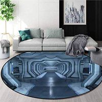 RUGSMAT Outer Space Modern Vintage Rugs,Control Room Passage Study Super Soft Carpet Diameter-35