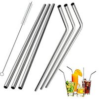 HP95 Set Of 3 Stainless Steel Drinking Straw 10.5 Inch Metal Straws Set For 20/30oz Tumbler Coffee Mug Straws,3 Straight & 3 Bent with A Free Cleaning Brushes