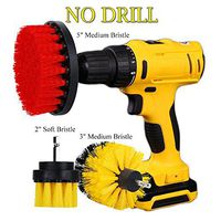 HIFROM 2in+ 3in+ 5in Drill Brush - Soft Medium Power Drill Attachment Scrub Cleaning Brush Kit for Bathroom Showers Tile Grout Kitchen Pool Glass Carpets Upholstery Leather