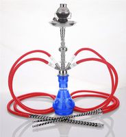 4 hose 23" Fahem Blue Hookah Shisha Nargila water glass vase pipes smoke sale