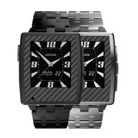 Slickwraps Gun Metal Carbon Fiber Wrap for Pebble Steel Watch - Retail Packaging - Gun Metal Carbon Fiber