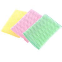 uxcell Sponge Dish Net Cleaners Tool 3 Pcs Pink Green Yellow