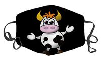 Dust Face Mask for Dust Mouth Mask Anti-Dust Mask Adjustable Earloop Face Mask (Cute Cartoon Cow)