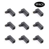 90 Degree Optical Cable Adapter 9-Pack Rotatable Right Angle Digital Optical Toslink Male to Female Adapters