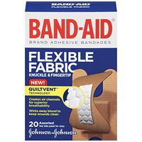 Band-Aid Brand Flexible Fabric Knuckle And Fingertip Adhesive Bandages, Assorted Sizes, 20 Count
