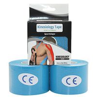 STpro Elastic Waterproof Kinesiologie Tape 2" x 16.4 ft,2 Rolls,Blue