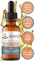 High Strength Hemp Oil for Anxiety and Pain Relief - 400mg Delicious Mandarin Orange Flavor 1 Ounce (30ml) - 60 Servings - Restorative Botanicals - Also Supports Healthy Sleep Patterns, Mental Clarity