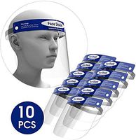 10PCS Full Face Shield, Protective Face Shield Anti Splash and Saliva Clear Film Protect Face and Eyes with Adjustable Band and Comfortable