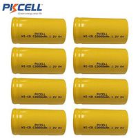C Size 1.2V 3000mAh NICD Rechargeable Battery Flat Top 8Pcs