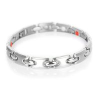 My Identity Doctor - Magnetic Energy Bracelet, Stainless Steel and Titanium, Silver Colored, Fold Over Clasp - Wrist Size 6.25 Inch