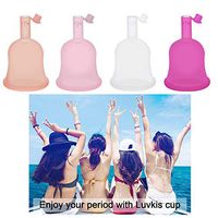 DXJJ Menstrual Cup Feminine Hygiene Lady Menstrual Cup Silicone Reusable Women Cup,4pieceset,L