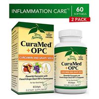 Terry Naturally CuraMed + OPC (2 Pack) - 60 Softgels - BCM-95 Curcumin & French Grape Seed VX1 Supplement, Supports Brain, Heart, Colon, Prostate & Liver - Non-GMO, Gluten-Free - 60 Total Servings