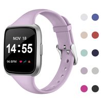 Acrbiutu Bands Compatible with Fitbit Versa, Slim Thin Replacement Narrow Silicone Sport Accessory Strap Wristband Compatible for Fitbit Versa Smart Watch
