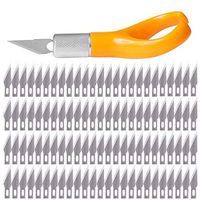 WA Portman Craft Knife Set - Ergonomic Fingertip Hobby Knife with 100 Premium SX5 Carbon Steel #11 Replacement Blades - Ideal Exacto Knife Set for Detailed Cutting on Crafting Materials