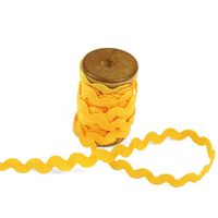 3 Yards of POLLY 5mm Rigid Ric-Rac Trim on a Wooden Spool, Daffodil