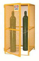 Little Giant GSU-36W-70H 13-Gauge Steel Upright Gas Cylinder Storage Unit, 5 to 15 Cylinders Capacity, 36" Width x 70" Height x 38" Depth, Yellow