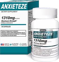 ANXIETEZE™ -Ease Stress & Anxiety- 60ct Capsules - Maximum Strength Formula (1-60ct Box) Promotes Calm & Recuperative Sleep at Night w/Controlled Focus and Positive Mood Enhancement During The Day