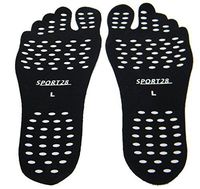 (2 Pair) Bare Feet Pads Summer Sole Protection for Bare Naked feet, Fun Daily wear! (Unisex US Shoe Size (10-11), Black)