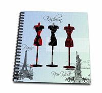 3dRose db_123393_1 Paris and New York Fashion Dress Forms Drawing Book, 8 by 8-Inch