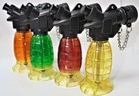 7 Eclipse Single Flame Grenade Torch Novelty Lighters, Refillable Butane Lighter, Child Resistant 1832-7