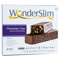 WonderSlim Low-Carb 15g Protein Diet Bar - Chocolate Crisp - High Fiber Weight Loss Snack Bar - Gluten Free (7 Count)