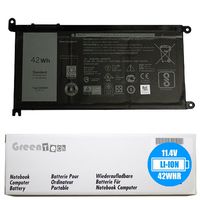GreenTech New WDX0R Replacement Battery for Dell Inspiron 5568, 5368, 7569, 7368, 7579, 5578, 7378, 5567, 5565, 5767, Latitude 3180, 3189 - GreenTech 11.4V 42Whr 3 Cell Battery 0FC92N 03CRH3