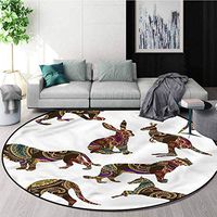 RUGSMAT Tropical Warm Soft Cotton Luxury Plush Baby Rugs,Underwater Love Marine Home Decor Area Rug Round-55