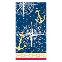 Caspari Weigh Anchor Paper Guest Towel Napkins - 15 Per Package