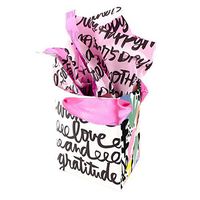 Hallmark Signature 5" Small Gift Bag with Tissue Paper (Triangle Shape, Black and White Lettering, Happy Mother's Day)