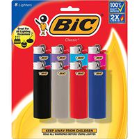 BIC Classic Lighter, Assorted Colors, 8-Pack (Colors May Vary)