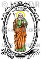 St Joachim Patron of Fathers and Grandfathers 4"x6" Set of 6 Linen Postcards