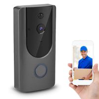 Video Doorbell,720P HD WiFi Smart Security Camera with IR Night Vision/IR-Cut/PIR Motion Detection/166-Degree Wide Angle Lens/Alarm Push/APP Control for iOS Android