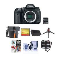 Canon EOS 7D Mark II DSLR Camera Body, with Wi-Fi Adapter Kit - Bundle With Holster Case, Spare Battery, 32GB SDHC Card, Cleaning Kit, Table Top Tripod, Memory Wallet, Software Package