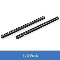 Mead CombBind Binding Spines/Spirals/Coils/Combs, 3/4", 150 Sheet Capacity, Black, 125 Pack (4000136)