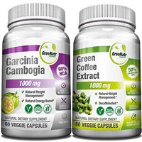 Garcinia Cambogia and Green Coffee Extract, Natural Weight Management and Energy Booster Bundle, 1000 mg per Serving, AM & PM Servings for Better Results, Gluten Free & Non GMO, 120 Vegan Capsules