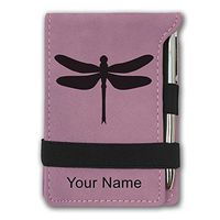 Mini Notepad, Dragonfly, Personalized Engraving Included (Pink)