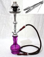 Hookah 22" Purple 1 hose shisha nargila bars narguile nargile glass water Vase