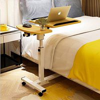 Tiltable Overbed Table with Wheels Heavy-Duty Movable Couch Sofa End Table,C Shaped Height Adjustable Mobile Laptop Stands for Hospital and Home Use