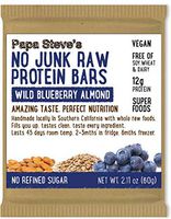 Papa Steve's No Junk Raw Vegan Protein Bars, Wild Blueberry 2.1oz, 10 Count