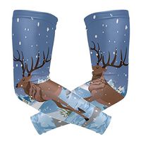 LEVEIS Caribou Arm Sleeves UV Protection for Men Women Sunblock Protective Gloves Running Golf Cycling Driving Long Arm Cover 1 Pair