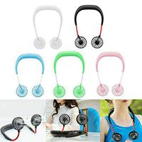 Portable USB Rechargeable Neckband Neck Hanging Sport Style Cooling Mini Fan (White)