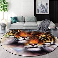 RUGSMAT Safari Modern Flannel Microfiber Round Area Rug,Wildlife Safari Animals Non-Slip No-Shedding Kitchen Soft Floor Mat Diameter-47