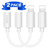 ITSSIN(2 Pack) Lightning to 3.5mm Headphones Jack Aux Cable Adapter, Earphones Cable Compatible with iPhone11/11Pro/Xs/XS Max/XR/X / 7/7 Plus /8/8 Plus iPad iPod (iOS 11,12)-WHITE