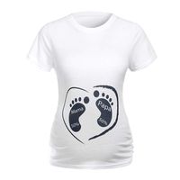❤Ywoow❤ Women Maternity Short Sleeve Cartoon Print Tops T-Shirt Pregnancy Clothes (XXL, White)
